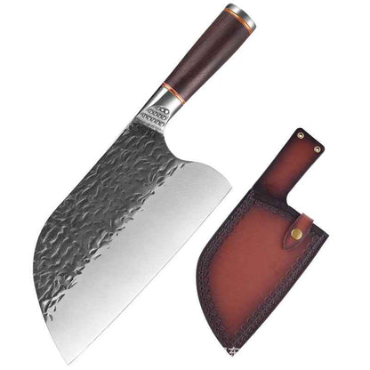 Sarah Express Premium Forged Damascus Pattern Chef Knife - Professional Stainless Steel Kitchen Cutlery Chopper Knife Blade Sheath