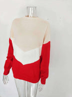 Sarah Express Tricolor Patchwork Knit Sweater Color Block Acrylic