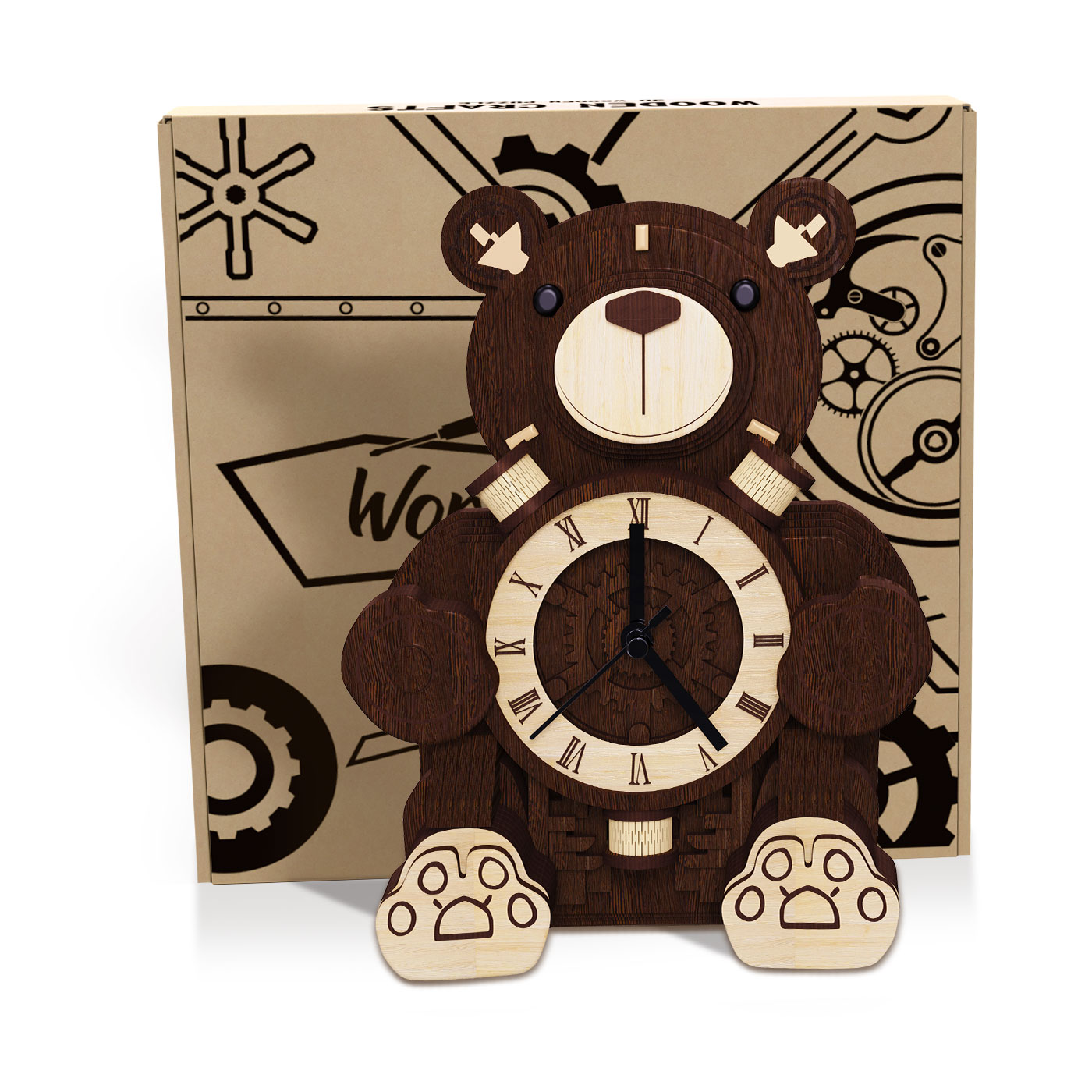 Sarah Express Cute Bear Timekeeper Clock - Decorative Desktop Timer for Home Office Bedroom