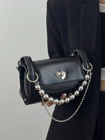 Sarah Express Women's Heart Headed Chain Decor Shoulder Bag