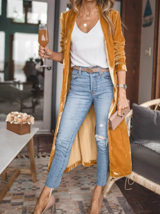 Sarah Express Women's Open Front Long Sleeve Longline Cardigan