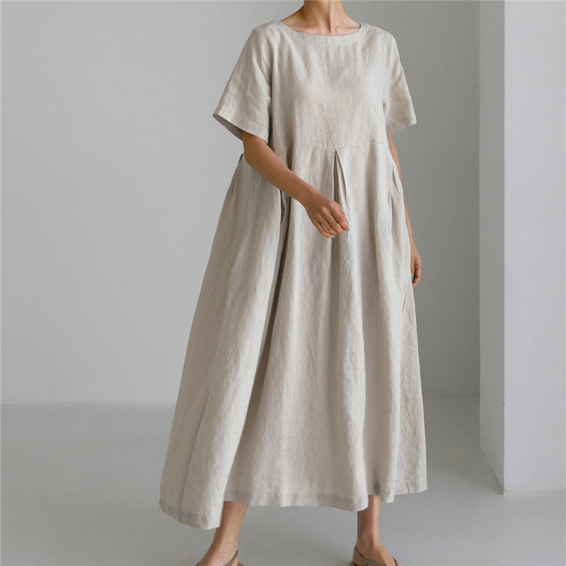 Sarah Express Women's Loose Fit Round Neck Maxi Dress A-Line Pullover