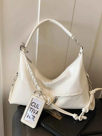 Sarah Express Women's PU Leather Shoulder Bag - Large Capacity Handbag White ONESIZE