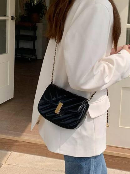 Sarah Express Women's Quilted Flap Chain Crossbody Bag