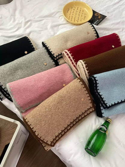 Sarah Express Women's Contrast Trim Knit Scarf