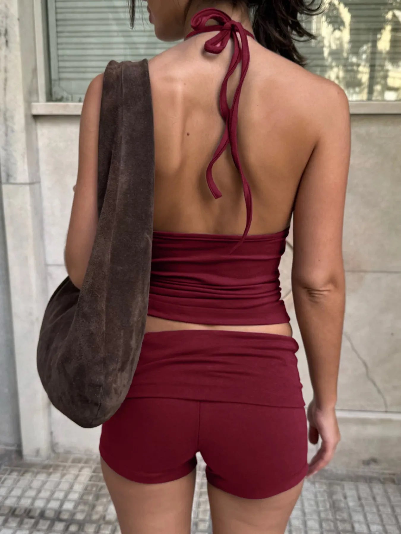 Sarah Express Women's Halter Neck Cami and Shorts Set