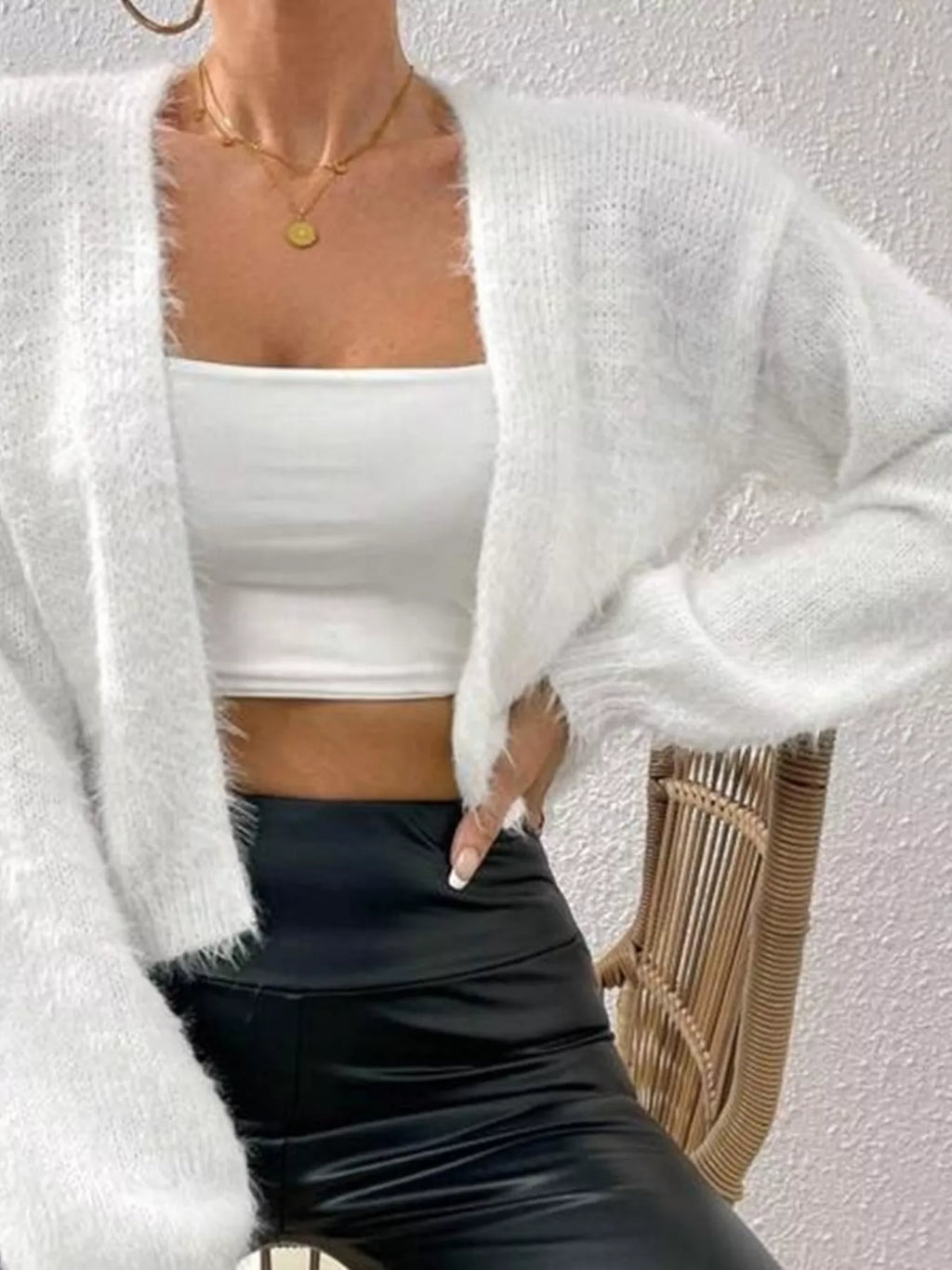 Sarah Express Women's Open Front Long Sleeve Cardigan