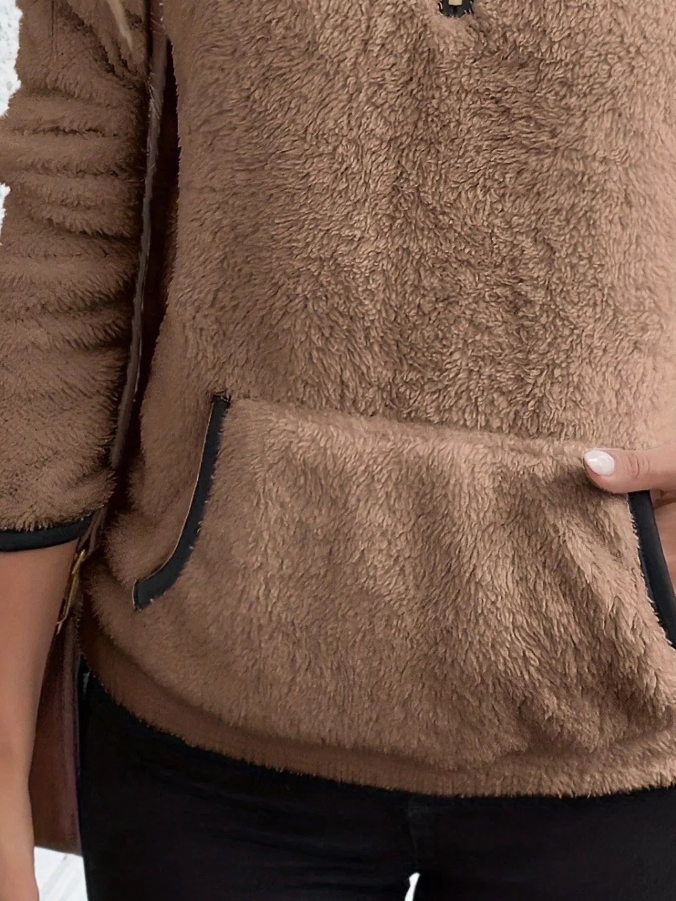 Sarah Express Women's Cozy Fleece Quarter Zip Long Sleeve Sweatshirt