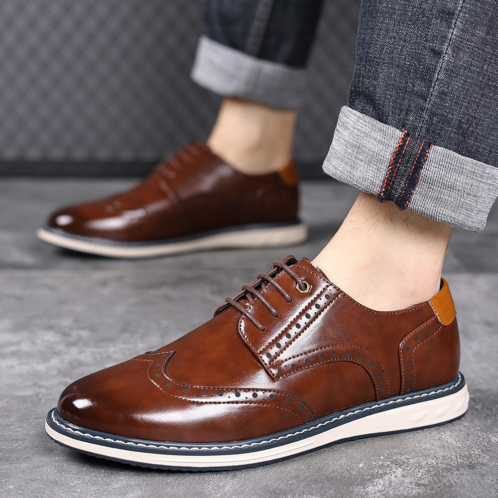 Sarah Express British Mens Business-Casual Leather Shoes