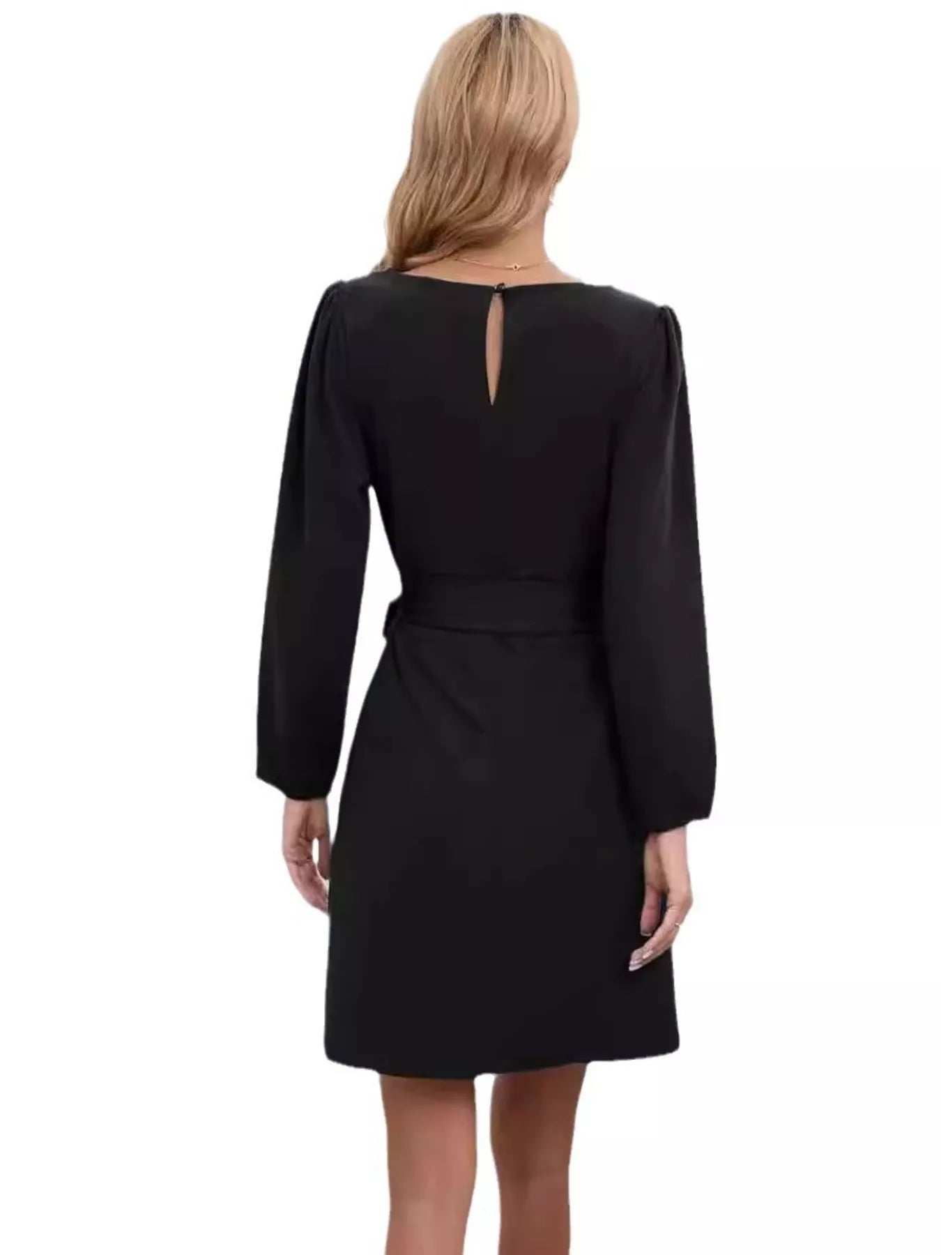 Sarah Express Women's Tie-Waist Mini Dress Black