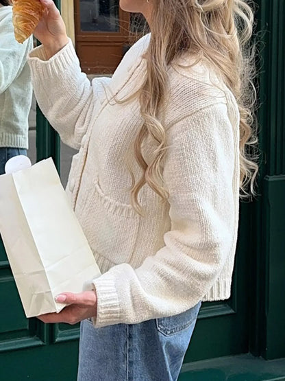 Sarah Express Women's Textured Knit Button-Down Cardigan