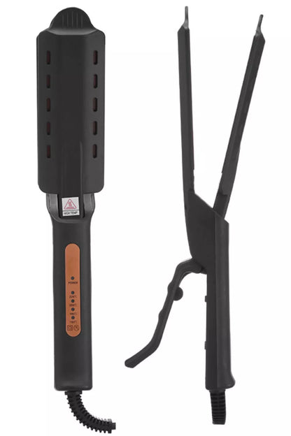 Sarah Express 2-in-1 Hair Straightener and Curling Iron - Multi-Speed Heating Styling Tool Black