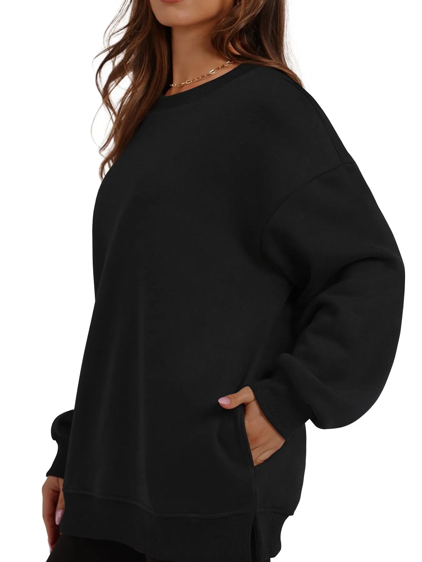Sarah Express Women's Oversized Long Sleeve Crewneck Sweatshirt