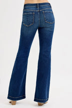 Sarah Express Women’s Plus Size Tummy Control Mid Rise Flare Jeans
