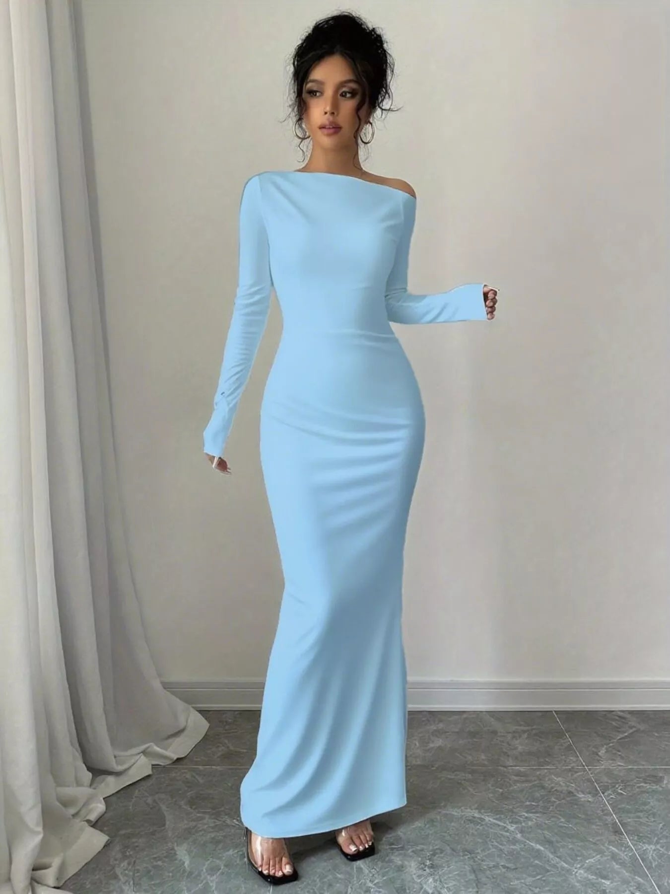 Sarah Express Women's Floral Print One Shoulder Maxi Dress