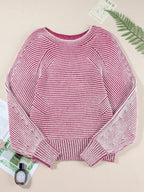 Sarah Express Women's Striped Boat Neck Casual Sweater