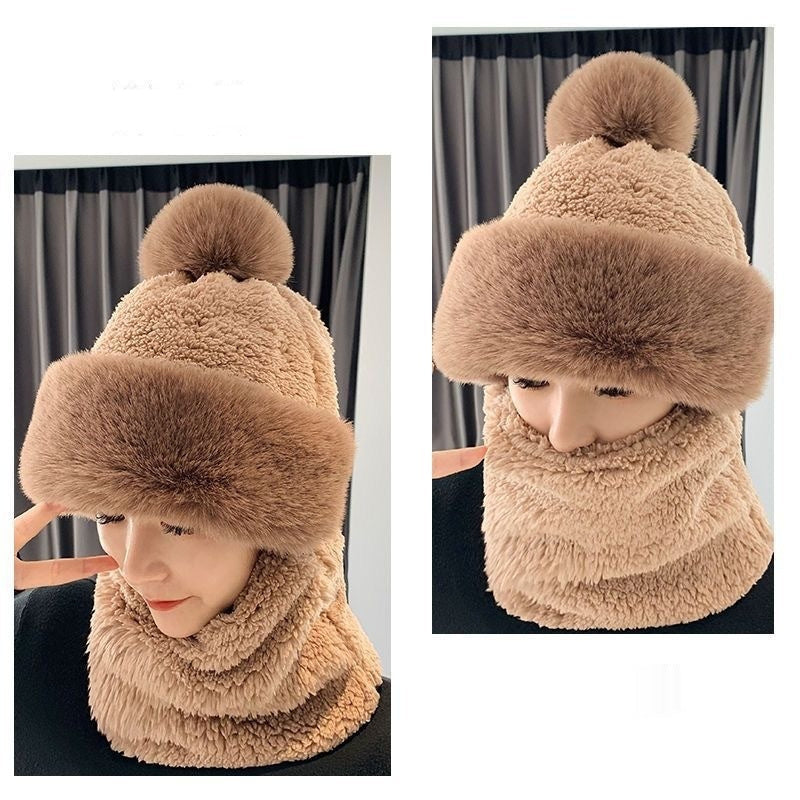 Sarah Express Fleece-Lined Winter Hat with Ear Protection and Neck Warmer