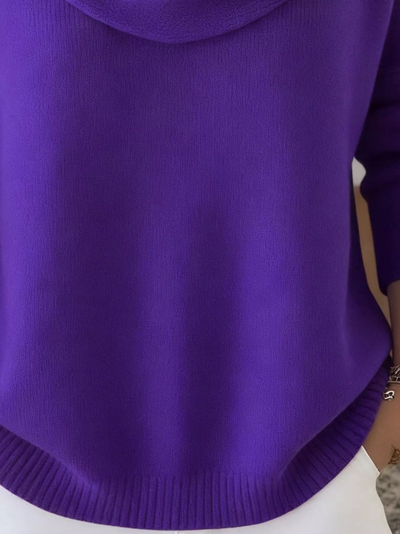 Sarah Express Women's Cowl Neck Solid Color Sweater Plus Size