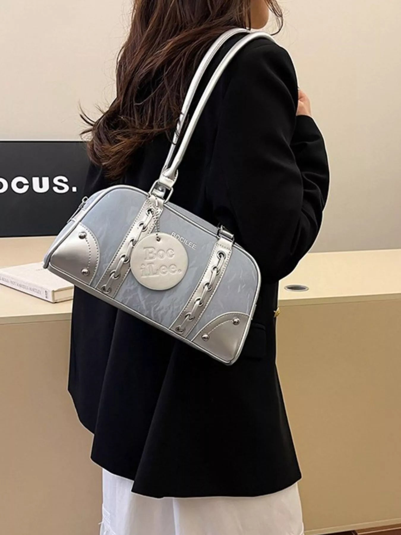 Sarah Express Women's Small PU Leather Top Handle Shoulder Bag