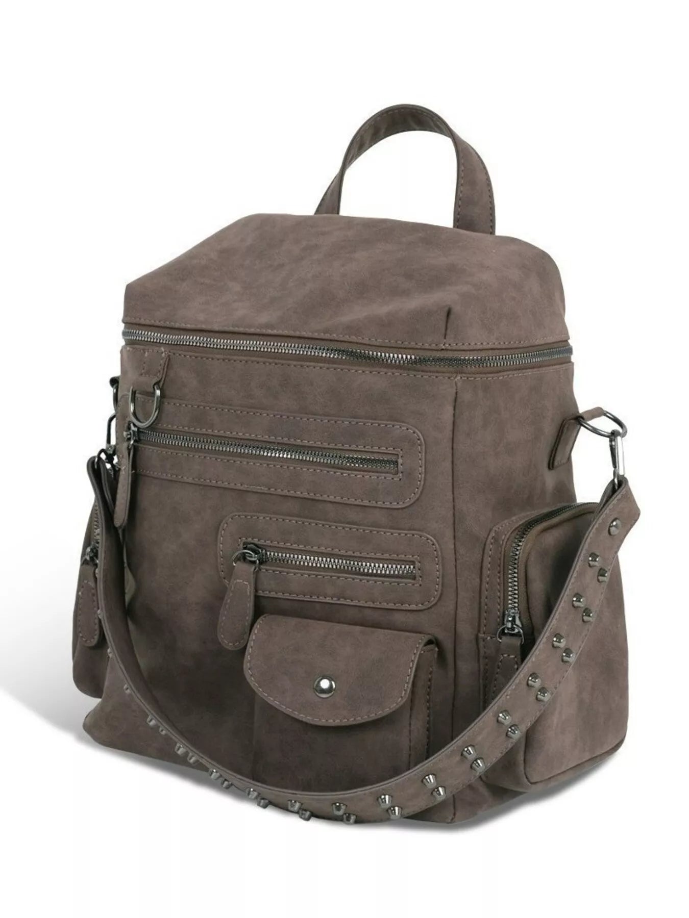 Sarah Express Women's Multi-Pocket Studded Convertible Backpack Bag