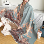 Sarah Express Vintage Plum Scarf Women's Imitation Cashmere Thickened Winter Shawl Wrap