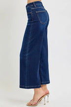 Sarah Express Women’s High Rise Cropped Wide Leg Jeans Casual
