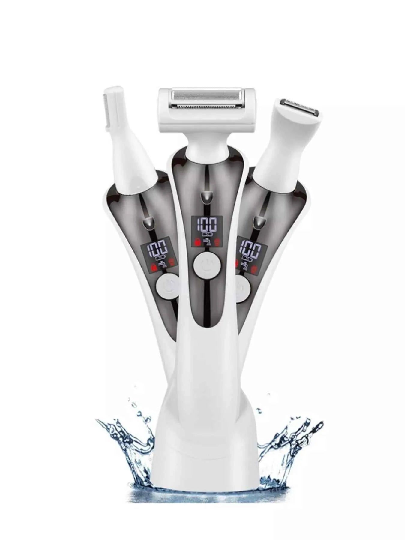 Sarah Express Women's Electric Hair Removal Epilator - Multifunctional Rechargeable Body & Face Trimmer White One Size