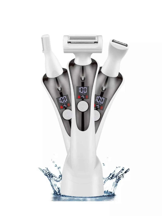 Sarah Express Women's Electric Hair Removal Epilator - Multifunctional Rechargeable Body & Face Trimmer White One Size