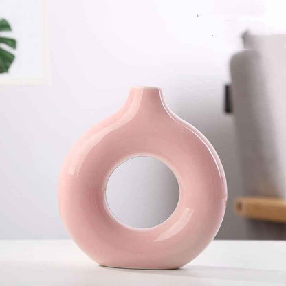 Sarah Express Frosted Porcelain Biscuit Vase - Modern Flower Arranging Device Small Pink