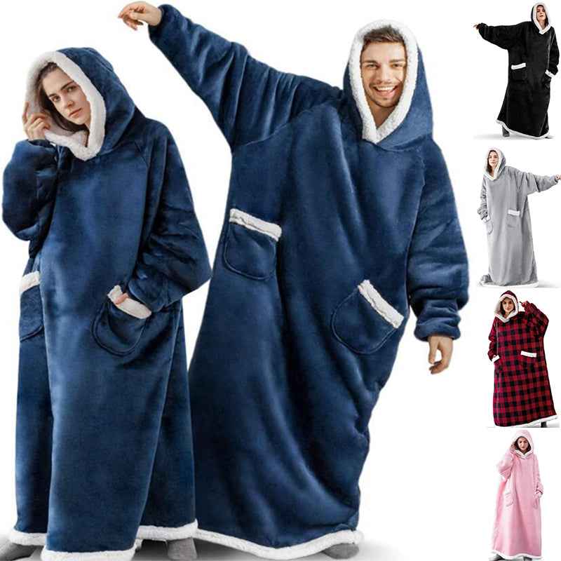 Sarah Express Oversized Wearable Blanket Hoodie with Pockets - Ultra Plush TV Blanket for Women & Men