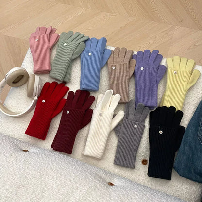 Sarah Express Women's Ribbed Knit Touchscreen Gloves