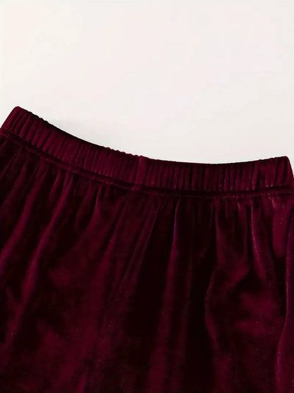 Sarah Express Women's Velvet Hoodie and Pants Set Plus Size