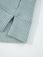 Sarah Express Women's Ribbed Drop Shoulder Knit Hoodie