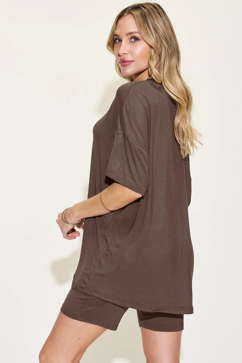 Women's Plus Size V-Neck T-Shirt & Shorts Lounge Set | Fast Shipping
