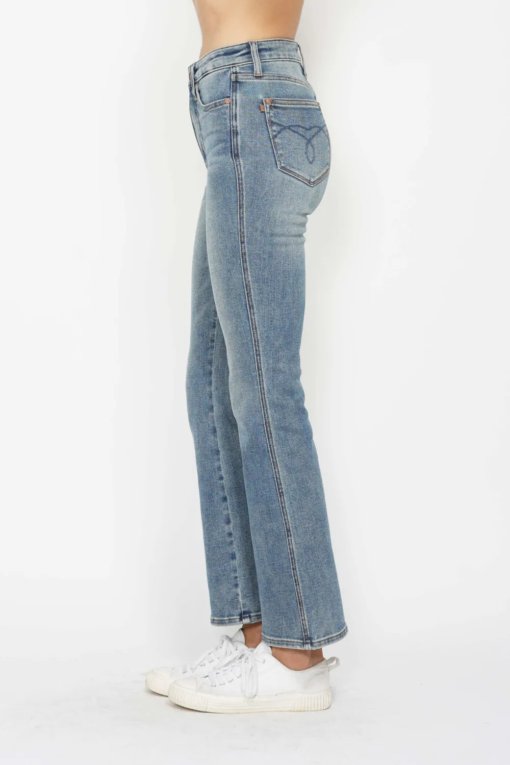 Sarah Express Women’s Plus Size Tummy Control Embroidered Bootcut Jeans