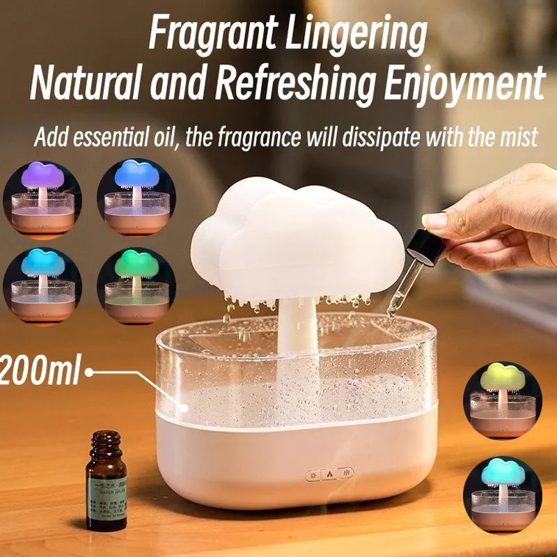 Sarah Express Rain Cloud Humidifier Night Light with LED & Sound - Essential Oil Diffuser Aromatherapy