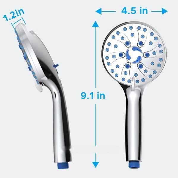 Sarah Express High Pressure Handheld Shower Head with 5 Spray Settings - Adjustable Multi-Function Bathroom Shower