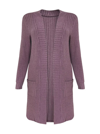 Sarah Express Women's Ribbed Knit Open Front Cardigan