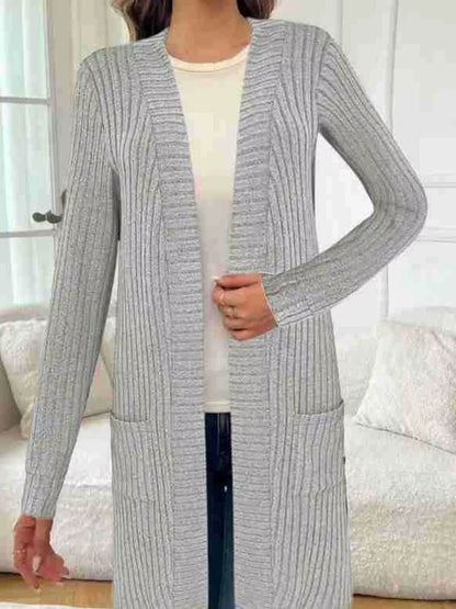 Sarah Express Women's Ribbed Knit Open Front Cardigan