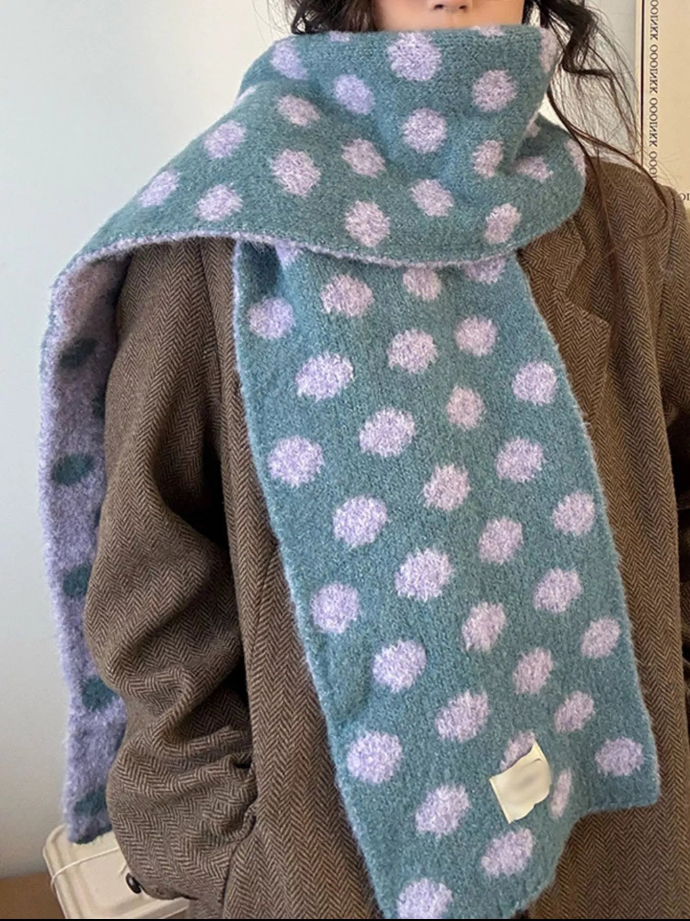 Sarah Express Women's Polka Dot Knitted Scarf