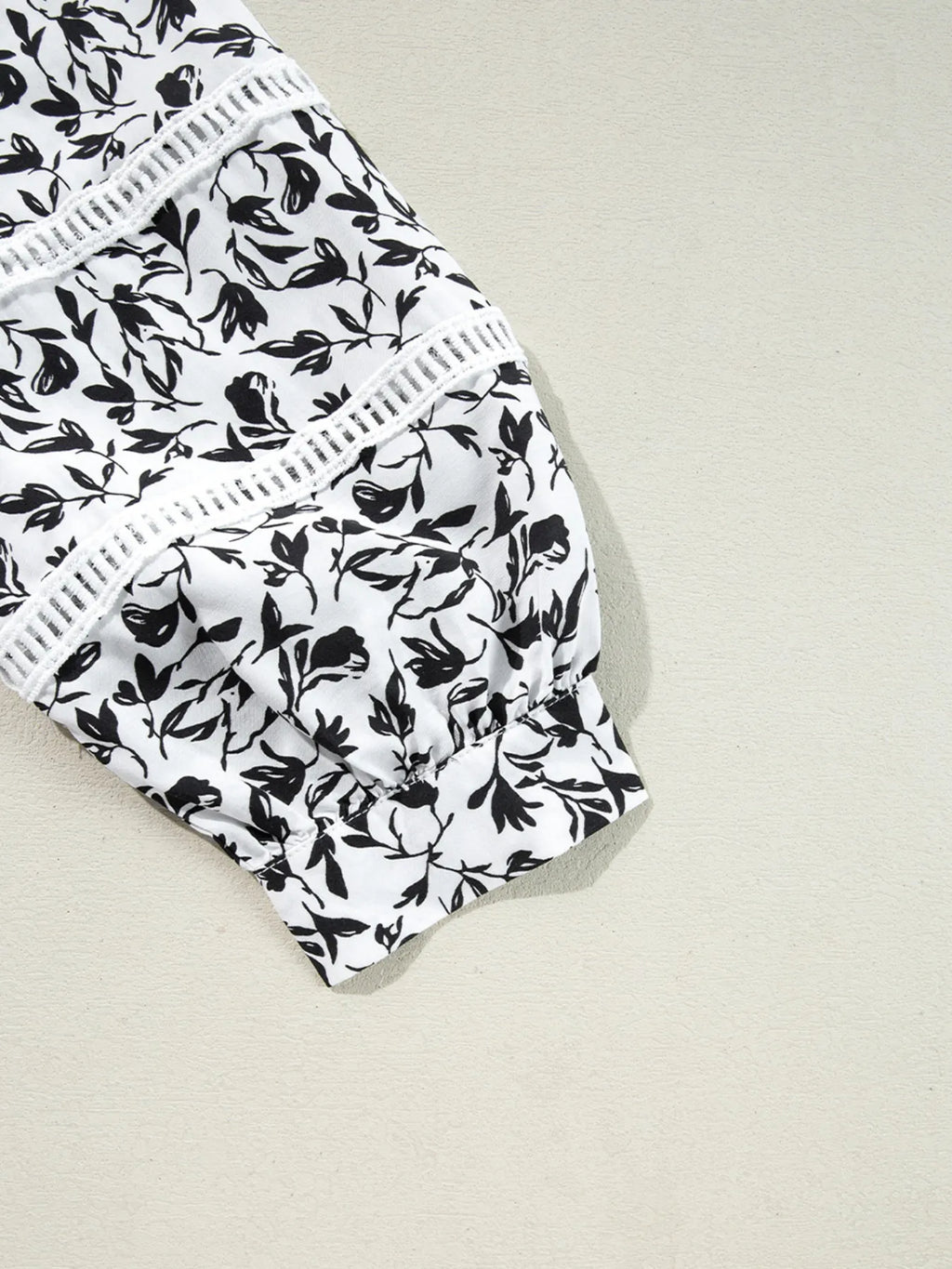 Sarah Express Women's Floral Button Down Long Sleeve Shirt - Ruffled Viscose Blouse