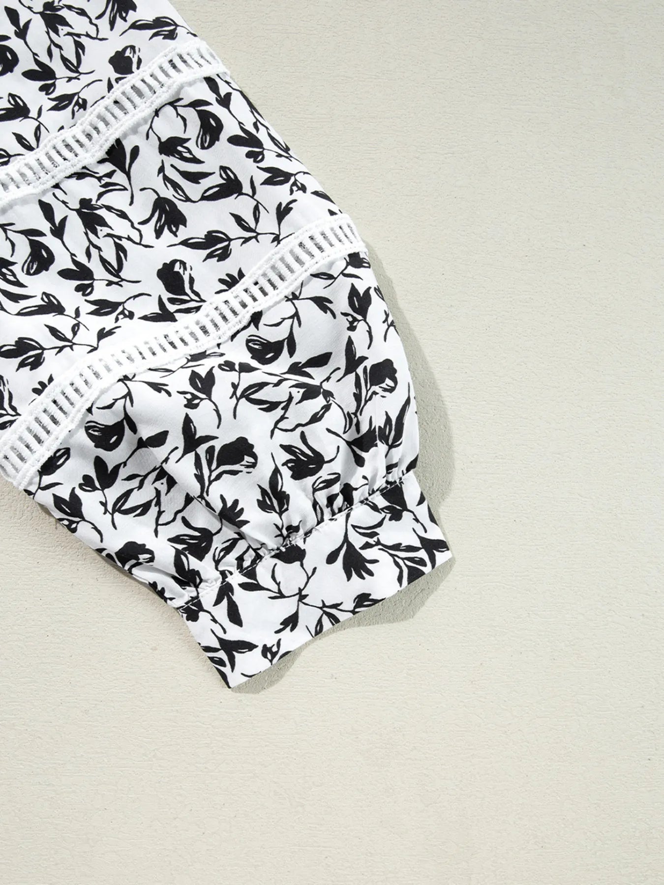 Sarah Express Women's Floral Button Down Long Sleeve Shirt - Ruffled Viscose Blouse