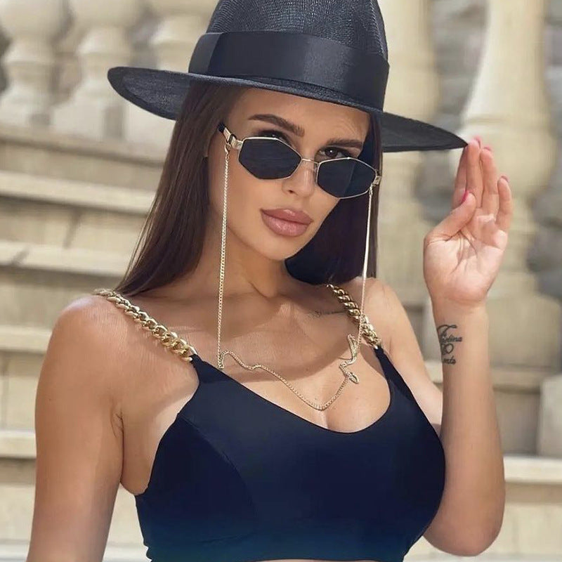 Sarah Express Women's Chain Detail Korean Style Sunglasses UV400 Protection