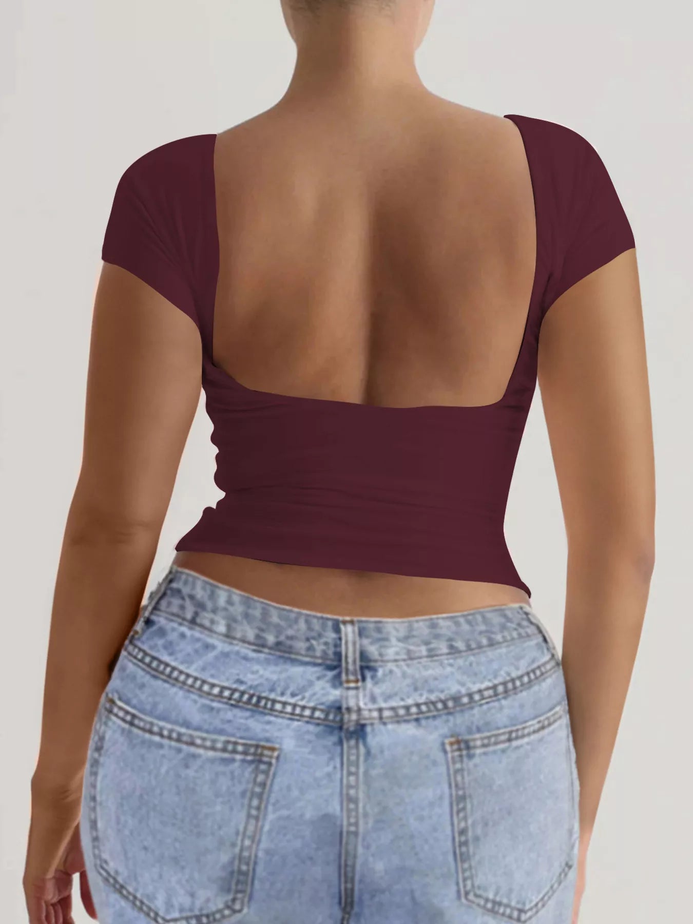 Sarah Express Women's Slim-Fit Backless T-Shirt