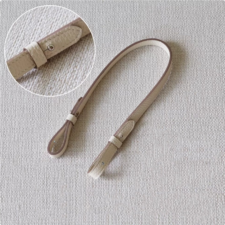 Sarah Express Genuine Leather Bag Strap Replacement – Adjustable Spaghetti Shoulder Strap with Gold & Silver Stud Detail Milkshake white with silver