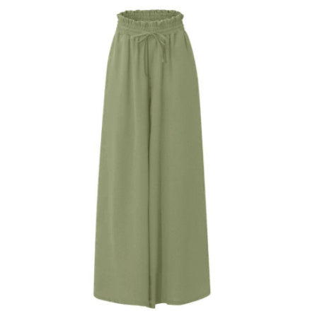 Sarah Express High Waist Wide Leg Dress Pants Elastic Waistband Full Length Trousers