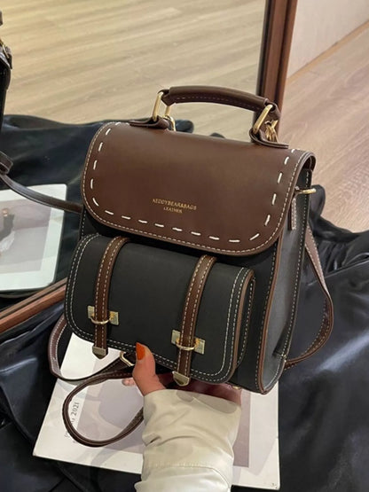 Sarah Express Vintage Mini Leather Backpack - Women's PU Leather Small Backpack Purse