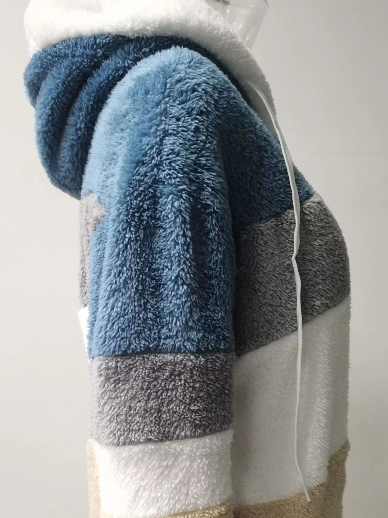 Sarah Express Women's Fuzzy Zip Up Hooded Outerwear Plus Size