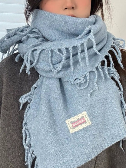 Sarah Express Women's Knitted Fringe Scarf - Soft Polyester Winter Wrap
