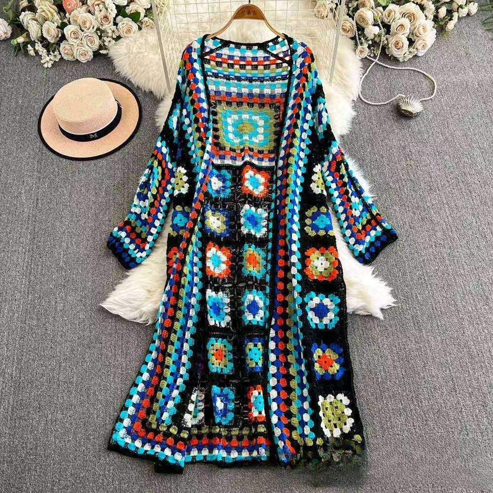 Sarah Express Crochet Woven Cotton Cardigan Sweater Women's Lightweight Top